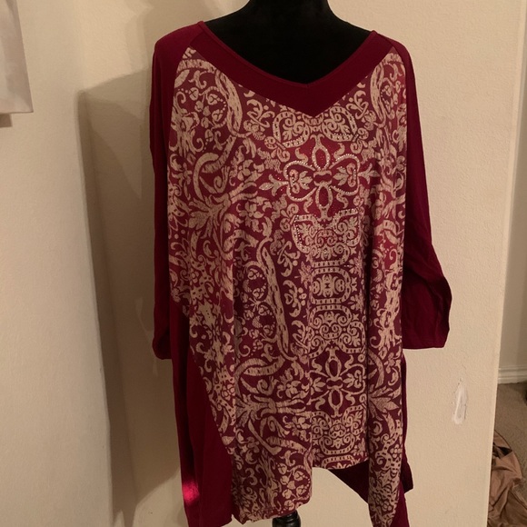 Catherines Cranberry Embellished Top - Picture 6 of 6